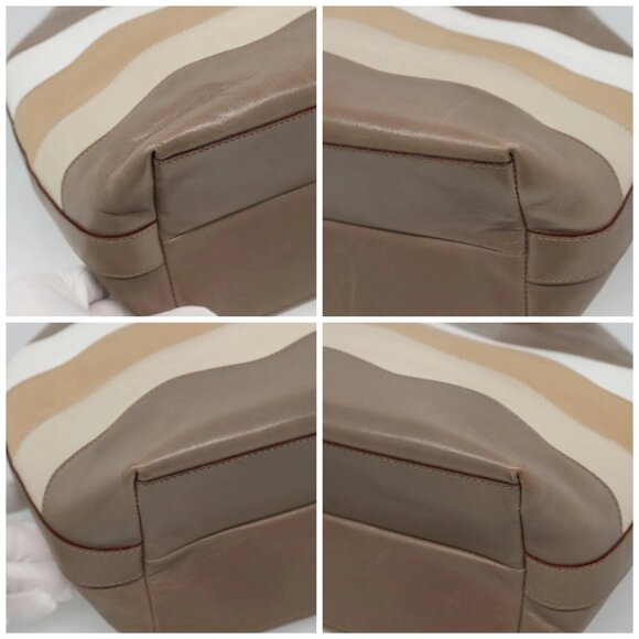 CELINE Shoulder Bag Leather Brown Gold Auth - Picture 16 of 16